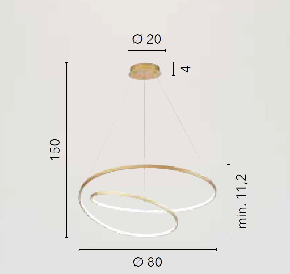 Sospensione LED in alluminio forme circolari con diffusore in silicone bianco-nero-oro CCT 60W 8000LM LIEVE-S80 Sospensione LED in alluminio forme circolari con diffusore in silicone bianco-nero-oro CCT 60W 8000LM LIEVE-S80